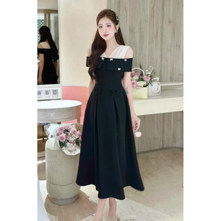 Đầm dự tiệc công sở dáng dài tặng nơ đá siêu xinh HACHI DRESS