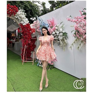 Váy hoa bồng chân váy xoè tiểu thư- lisa storee-ls30