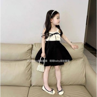 Váy 2 dây voan phối thân đen bé gái