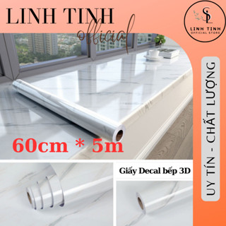 Giấy dán bếp vân đá 3D cao cấp chịu nhiệt, chống nước - Decal dán bếp 60cmx5m trang trí bếp, bàn ăn
