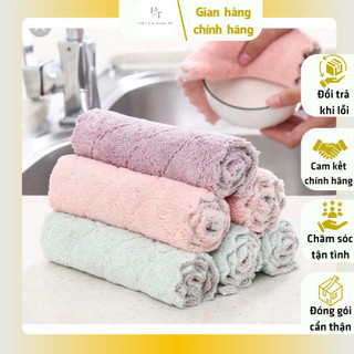  💯Khăn lau bếp 1 cái khăn lau tay vuông đa năng chất bông dày dệt mềm mại siêu thấm nước bảo vệ sức khỏe gia đình 