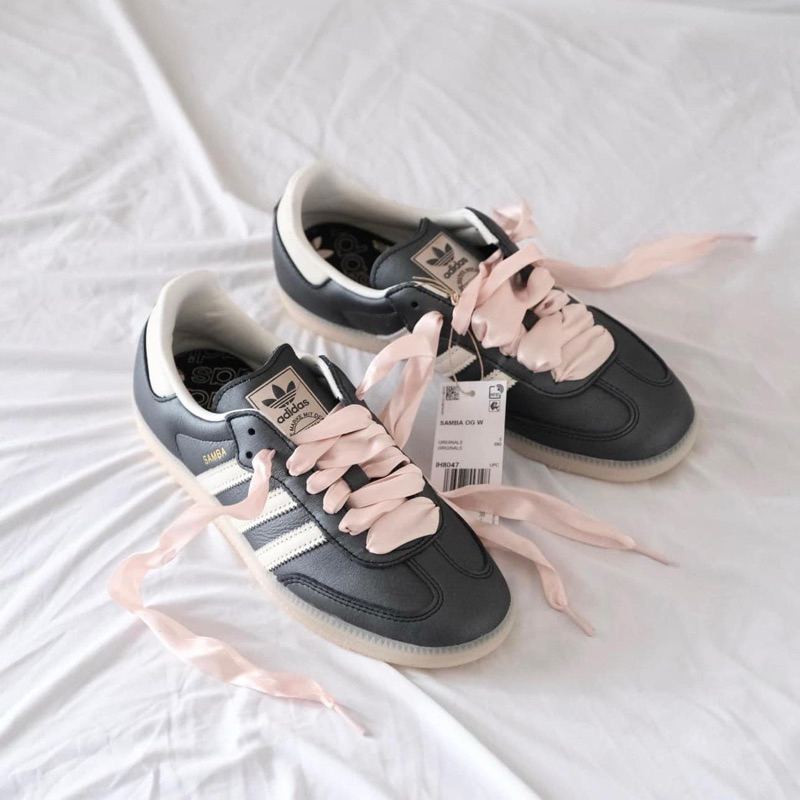Chính Hãng Giày Adidas Samba OG Black Pink Ribbon Laces IH8047 shop Binh Authentic VN