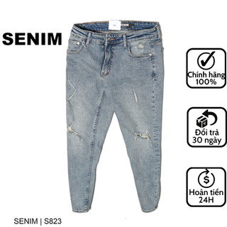 Quần jean nam SENIM, Quần bò vải Denim co giãn, Form skinny, jean nam cao cấp S823