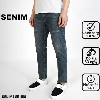 Quần jean nam SENIM, Quần bò vải Denim co giãn, Form skinny, jean nam cao cấp S1158