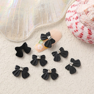 Set nơ nail đen trắng -Nơ Ngắn