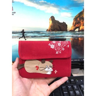 Ví gập mèo hoa hikosen cara