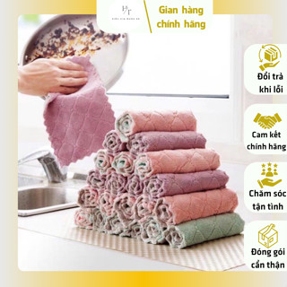 🧸Khăn lau bếp 10 cái, khăn lau tay vuông đa năng chất bông dày dệt mềm mại siêu thấm nước, bảo vệ sức khỏe gia đình🌸