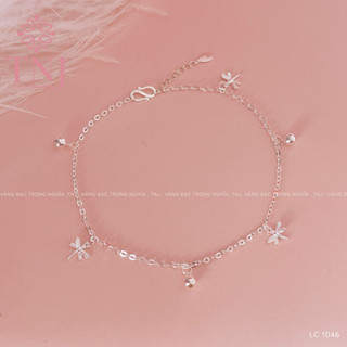  Lắc chân nữ bạc ta nguyên chất charm chuồn chuồn xinh xắn dễ thương đeo hàng ngày - LC 1046 - Vàng Bạc Trọng Nghĩa 