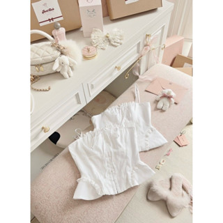 Betti Club - Little White Top - Áo trắng hai dây dáng corset