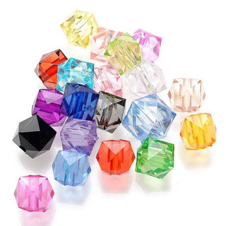 Hạt cườm / Hạt pha lê acrylic vuông nhiều cạnh - phụ kiện làm trang sức, DIY, làm bó hoa tulip, bó hoa pha lê