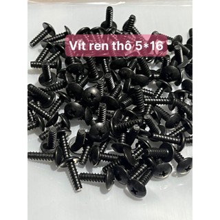 10 con ốc gắn dàn xe máy ren thô 5 x 16 mạ đen