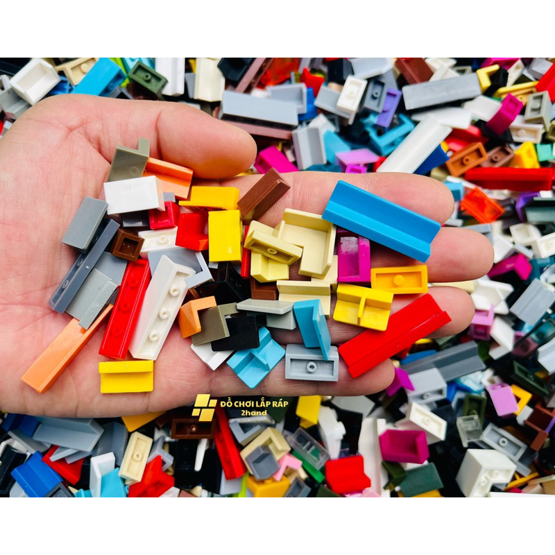 Gạch lắp ráp - combo 100gram gạch tường góc, gạch trơn vuông góc 1x1, 1x2, 1x3, 1x4 - gạch MOC non (