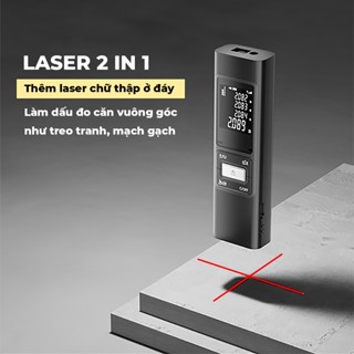 Thước laser mini đo khoảng cách 2 in 1 9TIME S40 USB Type-C chữ thập