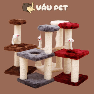 Trụ cào móng cho mèo 3 tầng - Cat Tree, nhà cây cào móng đồ chơi cho mèo Vẩu Pet Shop
