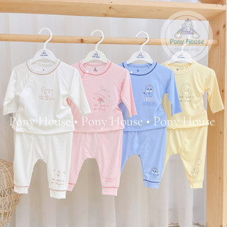 Bộ dài tay sơ sinh Moon chất petit cho bé trai bé gái