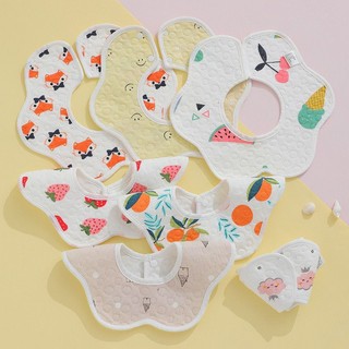 Yếm xoay tròn 360 chống thấm cotton 4 lớp cao cấp bé trai bé gái nhiều hoạ tiết