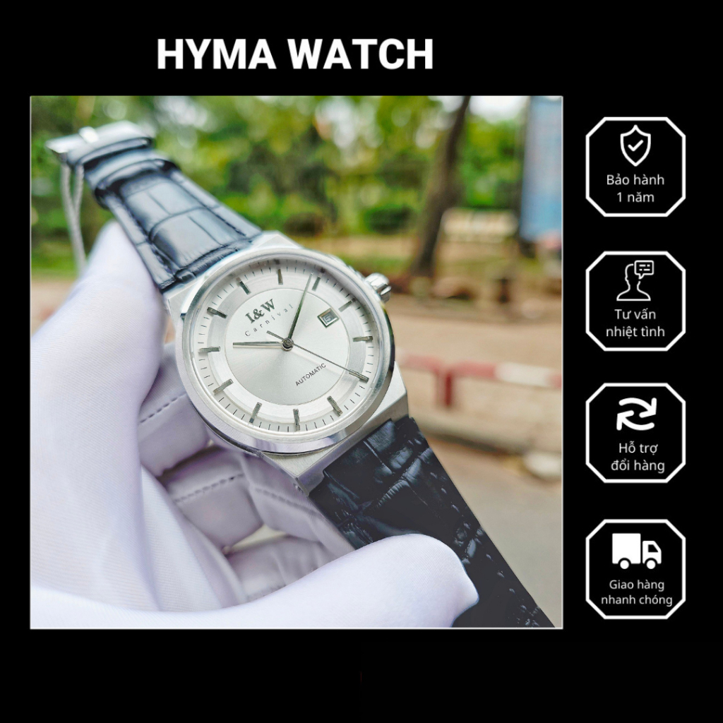 Đồng hồ Nam I&W Carnival 612G máy cơ kính saphire Bảo hành 5 năm Hyma watch