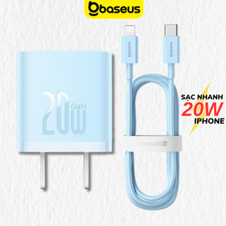 Bộ sạc nhanh Baseus Gan5 20W Công nghệ mới siêu nhỏ chống quá tải nhiệt cho Iphone 14 12 13 11Promax.