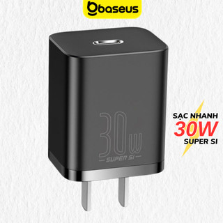 Củ sạc nhanh 30W Baseus Super Si USB C cốc siêu bền chống quá tải nhiệt cho iP samsung xiaomi oppo