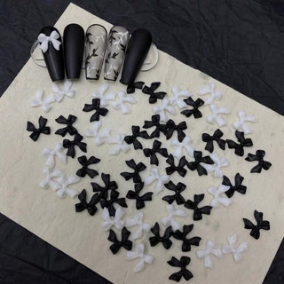 Set nơ nail đen trắng -Nơ Dài