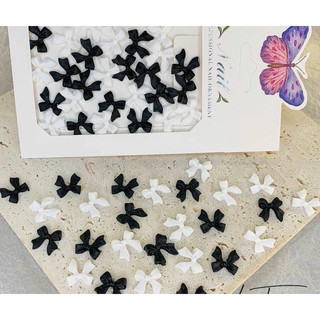 Set nơ nail đen trắng -Nơ Dài