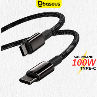 Cáp sạc nhanh Type C 100W 5A Baseus dây dù C to C truyền dữ liệu dùng cho samsung xiaomi máy tính bảng