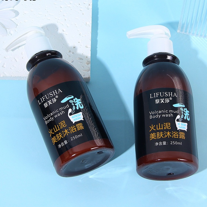 Sữa tắm bùn núi lửa LIFUSHA tắm trắng da toàn thân, loại bỏ thâm sạm, tẩy tế bào chết 250ml