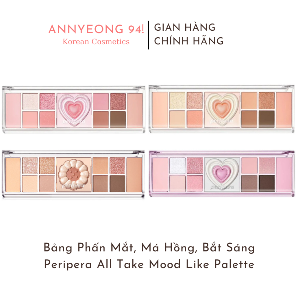 Bảng Phấn Mắt Đa Năng Peripera All Take Mood Like Palette Phấn Mắt Má Hồng Phấn Bắt Sáng Peripera