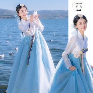 Hanbok nữ xanh hàn quốc mẫu mới đẹp