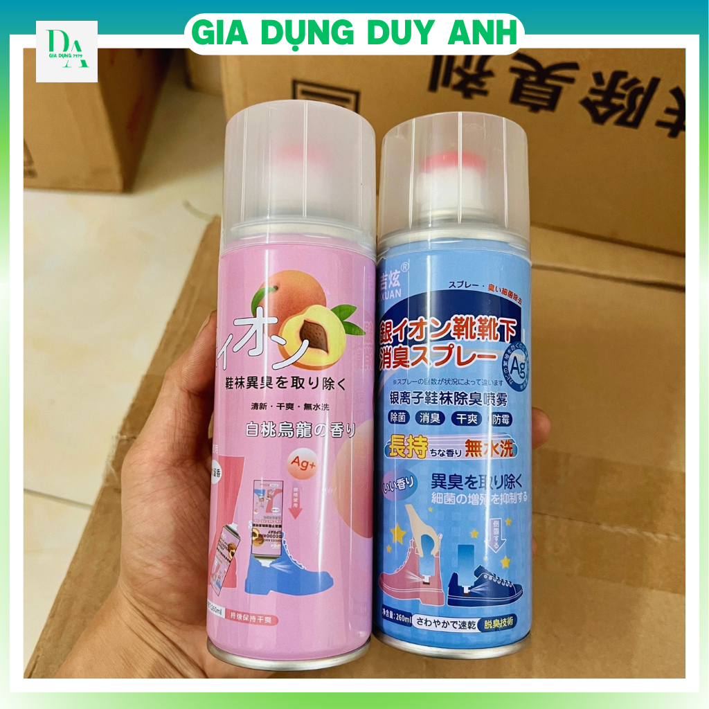Combo 5 Chai xịt khử mùi giày, xịt khử mùi giày Nano bạc khử mùi hôi chân và làm sạch mùi giày GDDA