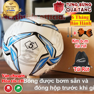 Quả bóng đá tiêu chuẩn thi đấu - Loại 3 lớp - Banh da số 5 + Tặng kim bơm, túi lưới Bảo Hành Da 6 Tháng