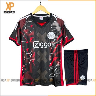 Áo Đá Bóng Ajax Đen, Đồ Đá Banh Vải Thun Lạnh Cao Cấp