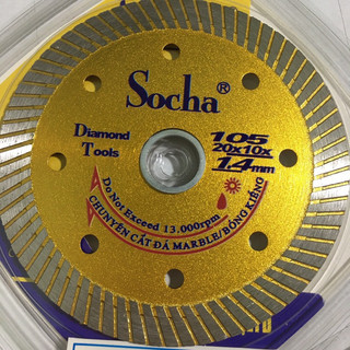 Lưỡi cắt gạch socha 105mm màu vàng, lưỡi cắt bê tông 105mm