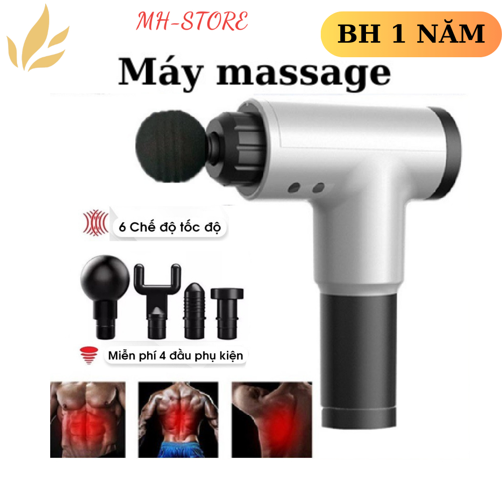 [BH 1 Năm] Máy Massage Cầm Tay, Súng Massage Toàn Thân, Máy Mát Xa Cầm Tay 6 Cấp Độ Chuyên Sâu Đa Năng Hàng Xịn