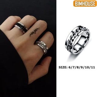  Nhẫn nam BIMHOUSE nhẫn titan xoay 360 độ họa tiết dây xích thời trang cá tính 
