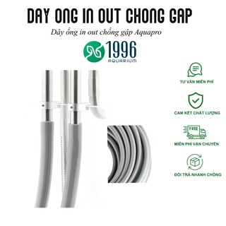 Dây ống nước In out Aquapro, dây chống gập màu xám cho hệ thống lọc bể cá - 1 mét dây