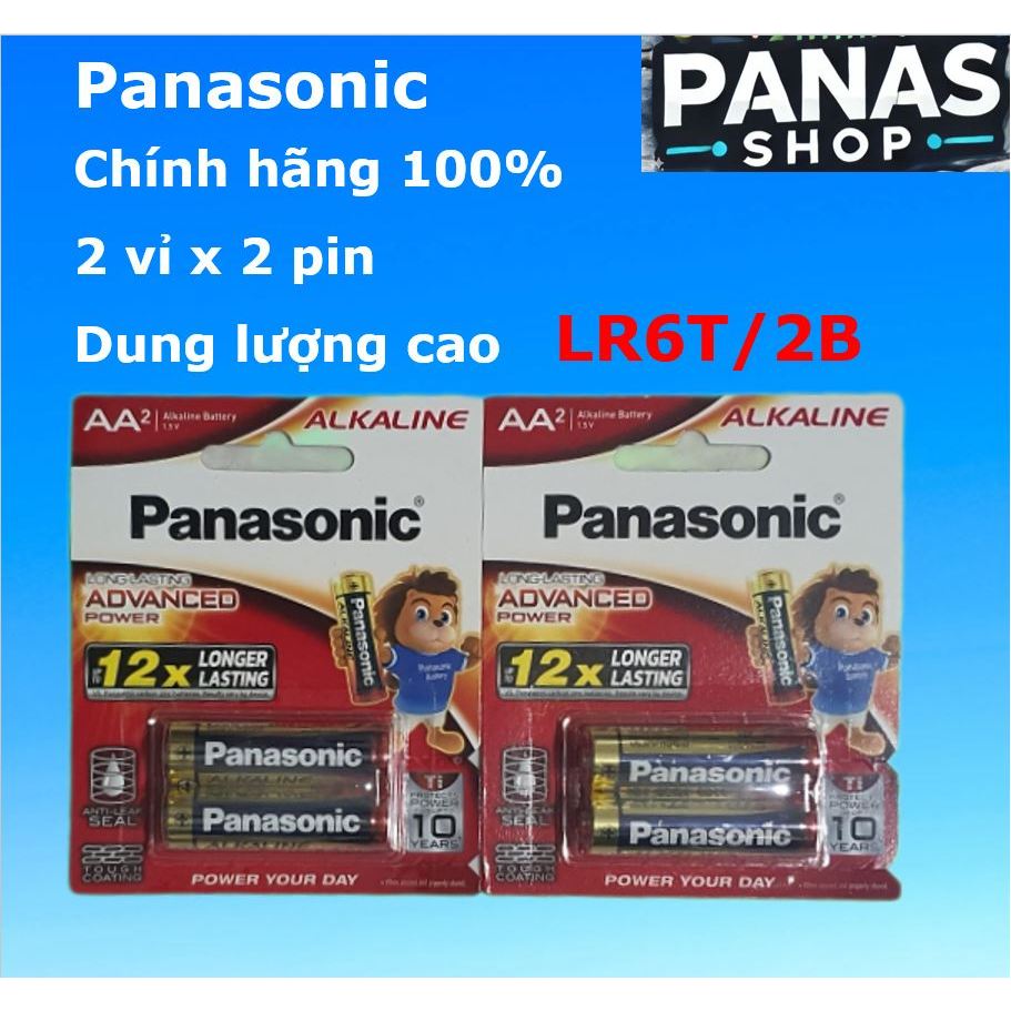 2 đôi AA Panasonic Alkaline LR6T/2B - chính hãng - dung lượng lớn