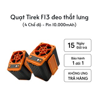 Quạt Mini Đeo Thắt Lưng Tirek F13 - Quạt Làm Mát Lưng. Chạy Liên Tục 15-48h. Tích Hợp Sạc Dự Phòng 10000mAh. BH 6 Tháng