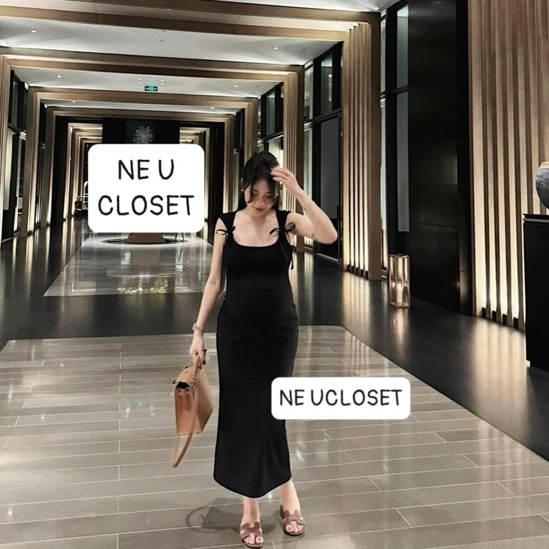 [ HÀNG LOẠI 1] Váy body 2 dây buộc nơ đầm body đầm 2 dây đầm dáng dài đầm maxi đầm đi biển đầm bầu đ