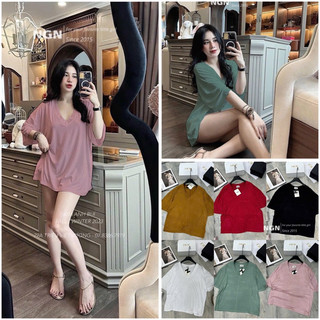 Áo phông trơn cổ tim basic kèm hộp