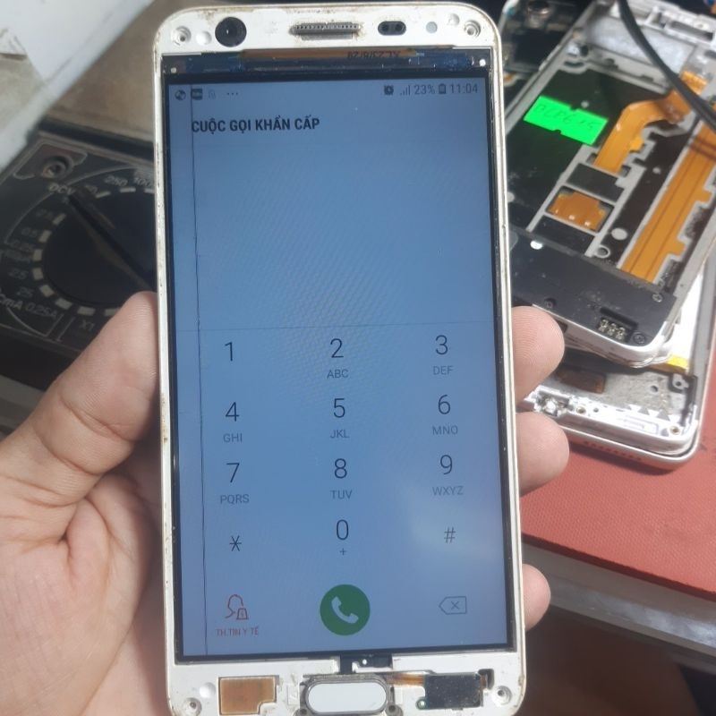 Màn hình sam sung J5 prime trắng cũ bị sọc dùng chống cháy