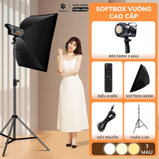 Đèn studio softbox vuông chụp ảnh quay phim livestream chuyên nghiệp hỗ trợ sáng iCheco SBV-500