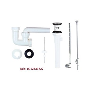 Bộ xi phông chậu rửa tay xả nhấn giật cần, nhựa chính hãng Caesar BF606
