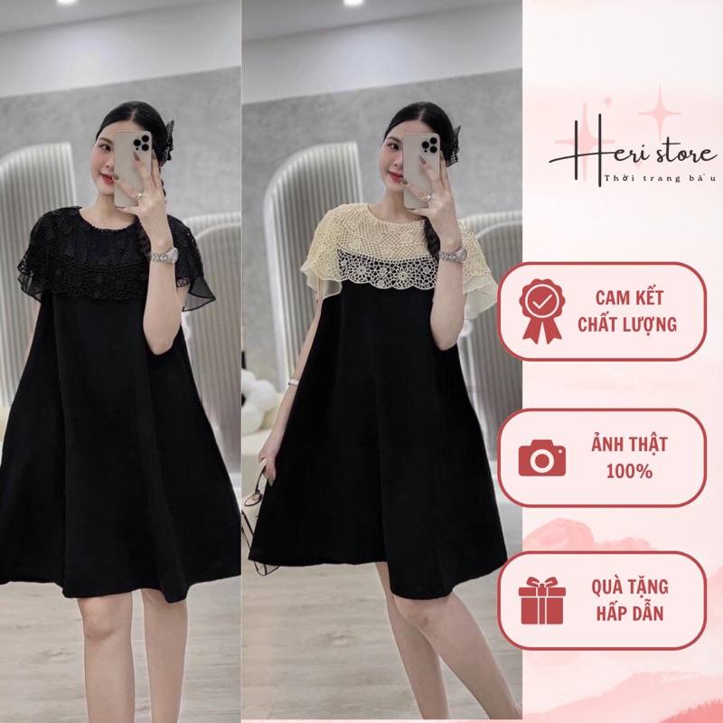 Váy suông ren thêu hoa