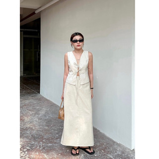 Áo Ghile Linen Cột Nơ [Một Mẩu House]