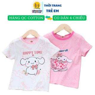 Combo 2 áo phông bé gái cotton FAMBY áo bé gái mẫu mới 2024 họa tiết cho bé 12-27kg