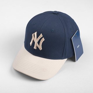Mũ Nón lưỡi trai MLB Meowist Unisex vải Kaki Navy Cream Logo NY , nón lưỡi trai Thời trang, Thể thao