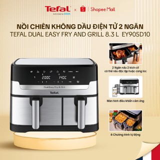 Nồi chiên không dầu điện tử tefal dual easy fry & grill ey905d10
