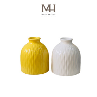 Bình hoa gốm Ivory hoa văn sọc Made4Home