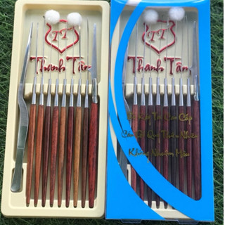 Bộ Ráy Tai Cao Cấp  Bộ Dụng Cụ Lấy Ráy Tai - Móc Ráy Tai Thanh Tâm 10 Món Chất Liệu Gỗ Cao Cấp